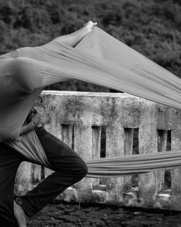 Dynamic silhouette of a person showing energy flow